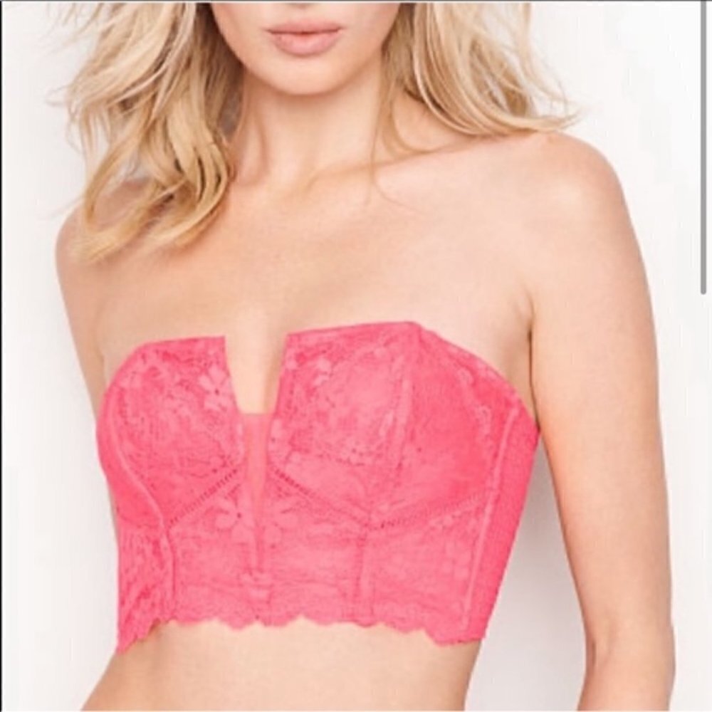 NWT Victoria's Secret Dream Angels Neon pink Lace Corset Size XS